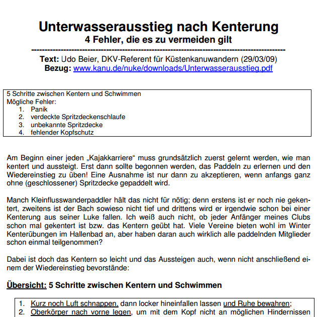 unterwasserausstieg