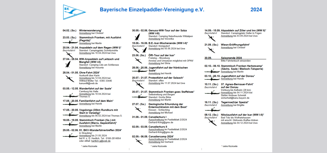 be fahrtenprogramm 2024 oeffentlich